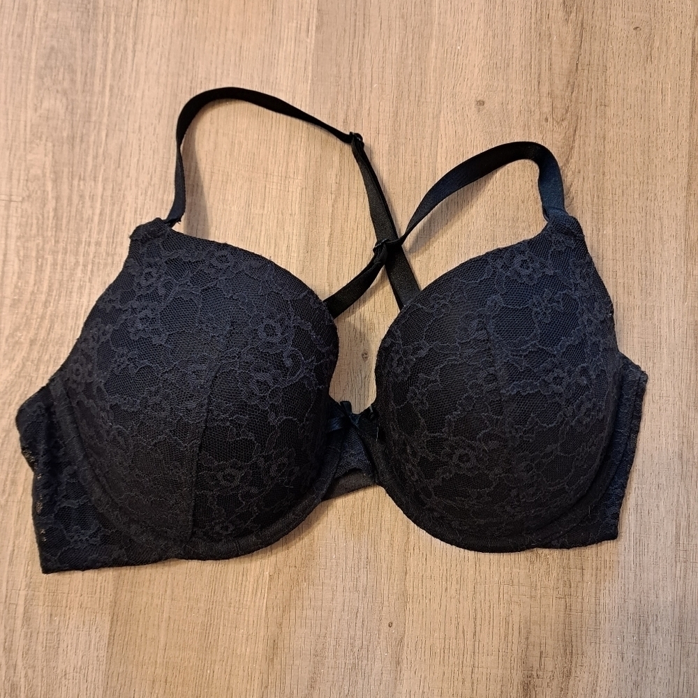 VICTORIA'S Secret Black Lace Lined Perfect Coverage 34D